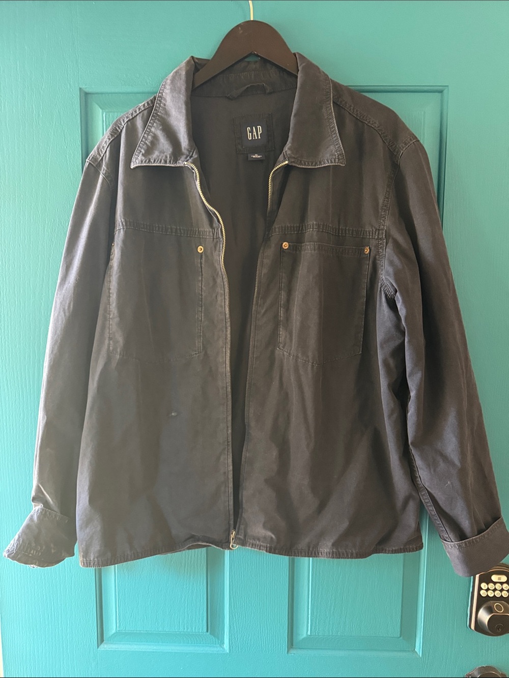 GAP Men’s Dark blue Zip-Front Shirt Jacket